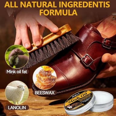 Mink Oil for Leather Boots, Leather Conditioner and Cleaner 3.52 oz, Leather Boot Care Kit, Leather Boot Conditioner for Premium Waterproof Formula to Soften & Restore Shoes, Leather Furniture - Image 3