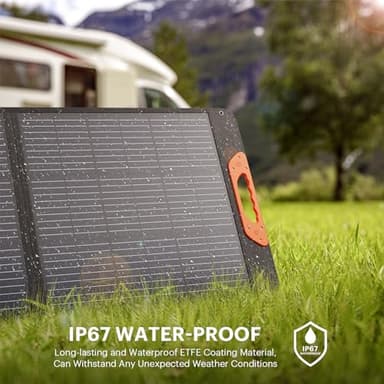 ZOUPW 100W Portable Solar Panel,Camping Essentials, 20V ETFE Foldable Solar Charger for Power Station,QC3.0 USB-A &Type-C Output,23.5% High Efficiency IP67 Waterproof for Camping RV Hurricane - Image 5
