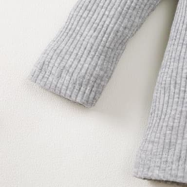 Kislio Toddler Baby Girl Clothes Long Sleeve Ruffle Ribbed Solid Tops Flare Pants Bell Bottoms Fall Winter Outfit Set - Image 5