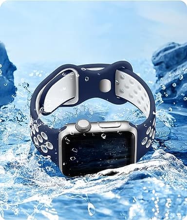 Keponew Sport Bands Compatible with Apple Watch Bands for Men Women 49mm 46mm 45mm 44mm 42mm 41mm 40mm 38mm, 6 Pack Sport Breathable Soft Silicone Strap for iWatch Bands Ultra3/2/1 SE Series 11 10 9-1 - Image 3