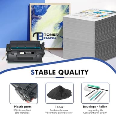 148X Black High Yield Toner Cartridge 148A Compatible Replacement for HP 148X Toner Cartridge for HP Laserjet Pro 4001n 4001dw 4001dn MFP 4101fdw 4101fdn Printer W1480X W1480A Ink with Chip 2Pack - Image 5