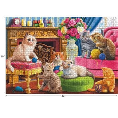 RoseArt - Kodak Premium - Kittens by The Fireplace - 3000 Piece Jigsaw Puzzle for Adults - Image 3