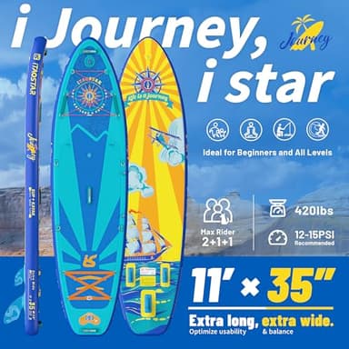 iTAOSTAR J06A 35" Extra Wide Paddle Board for Better Balance, Inflatable Stand Up Paddle Board with Premium SUP Accessories, Inflatable Paddle Boards for Adults/Youth of All Skill Levels - Image 2
