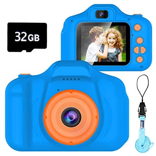 Dylanto Upgrade Kids Selfie Camera, Christmas Birthday Gifts for Boys Age 3-9, HD Digital Video Cameras for Toddler, Portable Toy for 3 4 5 6 7 8 Year Old Boy with 32GB SD Card-Navy Blue - Image 1