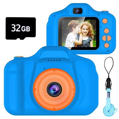 Dylanto Upgrade Kids Selfie Camera, Christmas Birthday Gifts for Boys Age 3-9, HD Digital Video Cameras for Toddler, Portable Toy for 3 4 5 6 7 8 Year Old Boy with 32GB SD Card-Navy Blue - Image 1