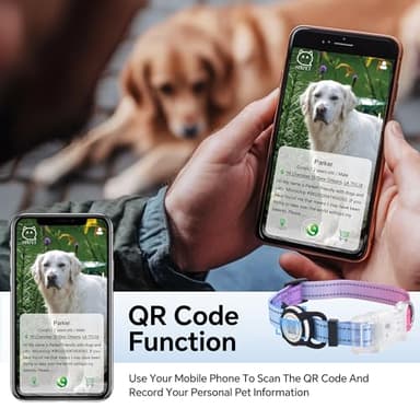 LED Smart QR Code Dog Collar - Lost at Night Collar Showing Details of Owner and pet - Durable, Adjustable, Soft - Rose red Suitable for Small, Medium and Large Dogs - Image 3