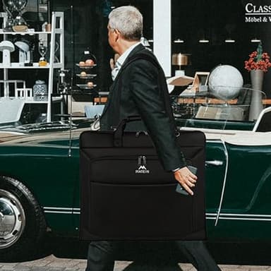 MATEIN Garment Bag for Travel, Large Carry on Garment Bags with Strap for Business, Waterproof Hanging Suit Luggage Bag for Men Women, Wrinkle Free Suitcase Cover for Shirts Dresses Coats, Black - Image 8