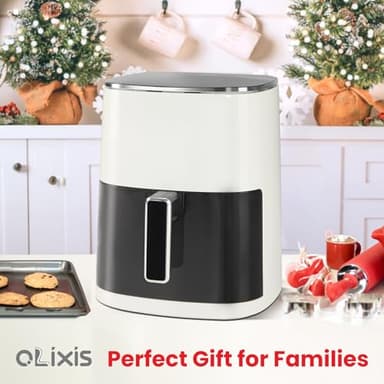 OLIXIS Air Fryer 6 Quart with Window Square Air Fryer 12-in-1 Air Fry, Roast, Reheat, Dehydrate, Bake, Steam, Fries, Custard, Chicken, Wings, Sea Food, Vegetabels,400F Beige - Image 6