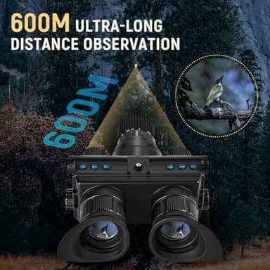 4K Night Vision Goggles with 8X Zoom & Manual Focus - Helmet-Mountable HD Infrared Binoculars for Hunting Camping Surveillance, 64GB SD Card Included, USB-C Rechargeable (12 Hour Battery Life) - Image 5