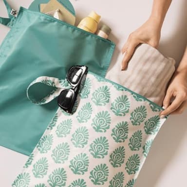 Tiny Twinkle Mess-Proof Waterproof Wet Dry Bag | 2-Pack Reusable Wet Bags for Swimsuits & Baby Clothes | Leakproof Wet Bag for Travel & Diaper Changes for Baby (Cotton Candy) - Image 6