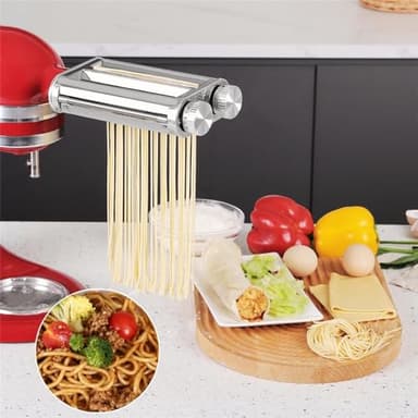 FavorKit Pasta Maker Attachment for KitchenAid Mixers,3 in 1 Set Included Pasta Sheet Roller, Spaghetti and Fettuccine Cutter Accessories - Image 4