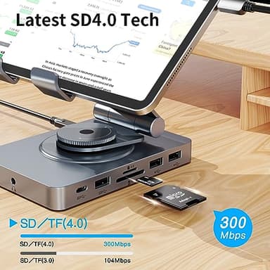 Versatile USB C Docking Station for iPad (USB-C), 11-in-1 with SD TF 4.0 Reader, 4K@60Hz HDMI, RJ45, Audio, USB A, USB c, Rotatable, Also for Tablet, Steam Deck, ROG Ally, Legion Go, with 65W Adapter - Image 5