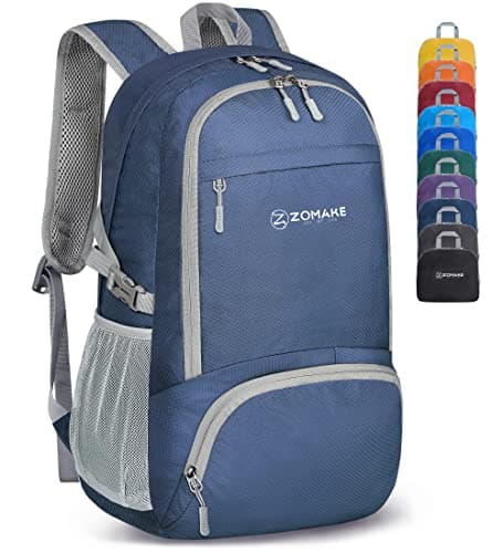 ZOMAKE Lightweight Packable Backpack 30L, Foldable Hiking Backpacks Water Resistant Compact Folding Daypack for Travel(Navy Blue) - Image 1