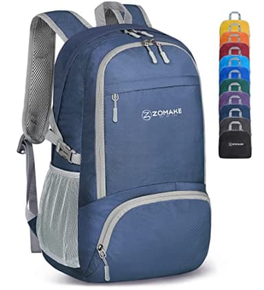 ZOMAKE Lightweight Packable Backpack 30L, Foldable Hiking Backpacks Water Resistant Compact Folding Daypack for Travel(Navy Blue) - Image 1