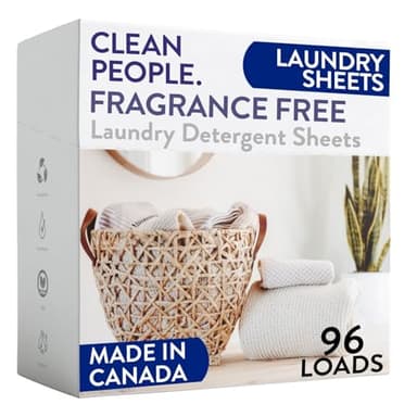 The Clean People Fragrance Free Laundry Detergent Sheets - Laundry Soap - Ultra Concentrated, Recyclable Packaging, Stain Fighting - Fragrance Free, 96 Pack - Image 1