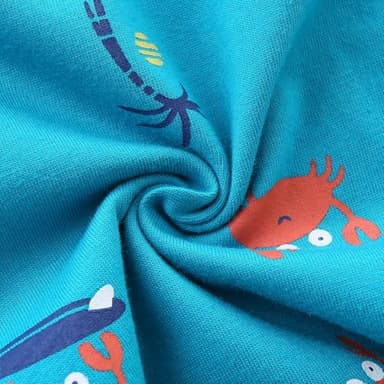 Little Boy Spring Summer Clothes Spring Summer Cotton Short Sleeve T-Shirt And Shorts Outfits Clothing Set Surfboard/Crab Size 7 - Image 7