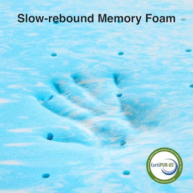 Novilla Memory Foam Mattress Topper King - 2 Inch Cooling Gel Infused Memory Foam | Slow-Rebound Pressure Relief | CertiPUR Certified | Comfort for Sleeper Sofa, RV, Camper, Dorm Room - Image 3