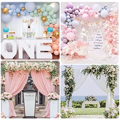 Fomcet 8FT x 8FT Backdrop Stand Heavy Duty with Base, Gold Portable Adjustable Pipe and Drape Backdrop Stand Kit, Square Metal Arch Party Frame for Wedding Birthday Parties Banquet Decorations - Image 6