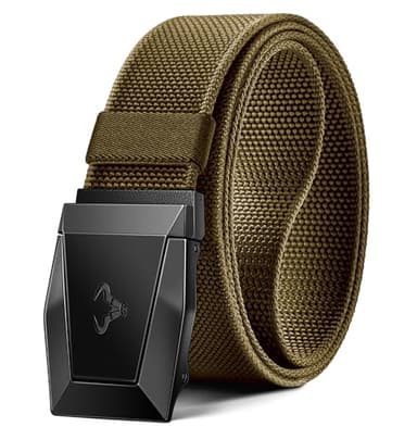 BULLIANT Tactical Belt for Men, Men Stretch Nylon Web Gift Belt 1.5"-Hiking Rigger Military Work-Quick Release(Wood Thrush,28"-32" Waist Adjustable) - Image 1