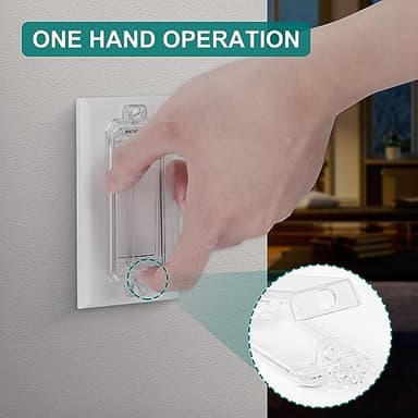 CLYMENE Light Switch Cover Guard, Child Proof Wall Switch Cover Protects Your Lights or Switches from Being Accidentally Turned ON or OFF by Children and Adults, Rocker Style (Clear, 4 Pack) - Image 3