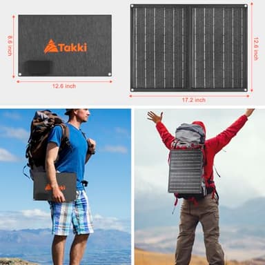 Takki 120W Peak Solar Generator with 21W Panel 83Wh Portable Power Station Solar Power Bank with 110V AC Outlet for Camping Home Use Outdoor Emergency Fan Laptop Hurricane - Image 6