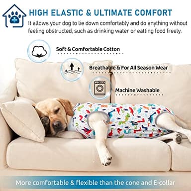 AOFITEE Dinosaur Dog Recovery Shirt - Anti Licking Onesie Jumpsuit for Female Dogs After Spay Surgery, Abdominal Wounds, E-Collar Alternative - 6X-Large - Image 4