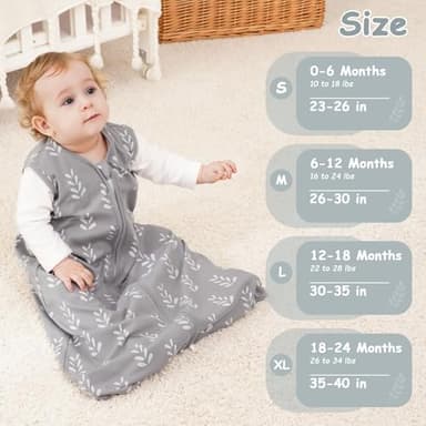 Looxii Baby Sleep Sack 0.5 TOG, 100% Cotton 3 Pack Wearable Blanket Baby Sleep Bag for Newborn Infant, 2-Way Zipper Lightweight Toddler Sleeping Sack 18-24 Months - Image 3