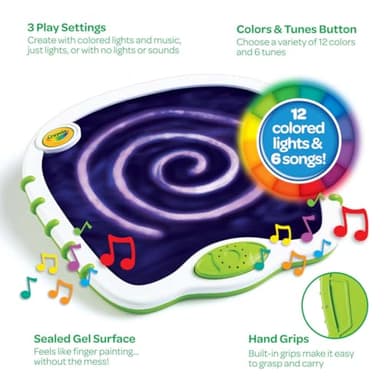 Crayola Toddler Touch Lights, Musical Sensory Toys for Toddlers, Light Up Drawing Pad, Mess Free Painting, Travel Activity, Gift for Toddlers, 2+ - Image 3