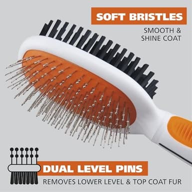 Wahl Premium Pet Double Sided Pin Bristle Brush with Patented Stacked Pin Design for Dogs - Removes Loose Hair & Stimulates the Skin while Creating a Soft Coat Shine - Model 858501 - Image 3