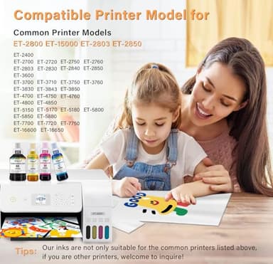 Welacer Sublimation Ink 440ML Autofill Bottles Refill for ET-2800 ET2400 ET-15000 ET-2803 ET-2850 ET2720 ET2760 ET2750 ET4800 etc.High-Yield Inkjet Printers Heat Press Transfer on Mugs - Image 2