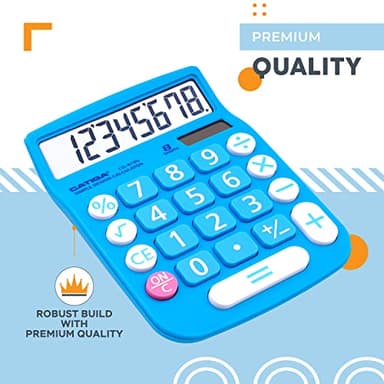 CATIGA Desktop Calculator 8 Digit with Solar Power and LCD Display, Big Buttons, for Home, Office, School, Class and Business, 4 Function Small Basic Calculators for Desk, CD-8185 - Image 5