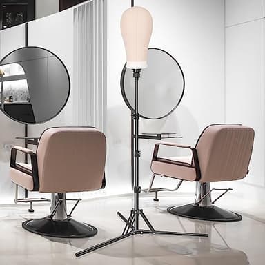 Pet Baby Mannequin Head Stand, Adjustable Wig Stand, Reinforced Metal Mannequin Head Stand for Cosmetology Hairdressing Training - Image 6
