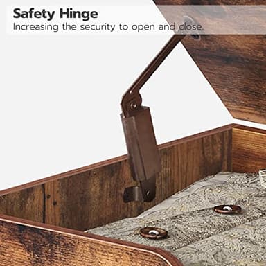 HOOBRO Storage Chest, 29.5" Toy Chest with Drawer, Wooden Storage Bench, Sturdy Entryway Bench Supports 220 lb, Shoe Bench, Safety Hinge, U-Shaped Opening, Easy Assembly, Rustic Brown FG71CW01G1 - Image 8