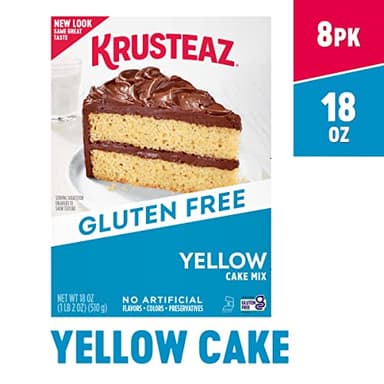 Krusteaz Gluten Free Yellow Cake Mix, No Artificial Flavors, Colors, or Preservatives, 18 oz Boxes (Pack of 8) - Image 3