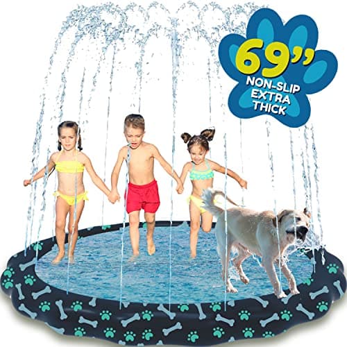 SplashEZ Non Slip Splash Pad for Kids & Dogs, 69’’ Extra Large Splash Pad Sprinkler for Kids, Dog Water Summer Toys - Great Outdoor Toys for Toddlers 1-3 & Children Ages 4-8, Baby Pool for Backyard - Image 1