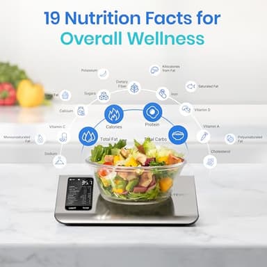 Etekcity Smart Food Kitchen Scale with Nutritional Calculator, Free App with 19 Nutrients Tracking, Calorie, Marco, Digital grams and ounces for weight loss, Premium Stainless Steel, 11lb - Image 3