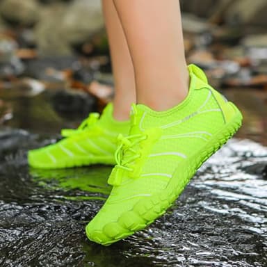 UBFEN Water Shoes for Kids Boys Girls Aqua Socks Barefoot Beach Sports Swim Pool Quick Dry Lightweight Toddler Little Big Kid G Light Green 2 Big Kid - Image 5