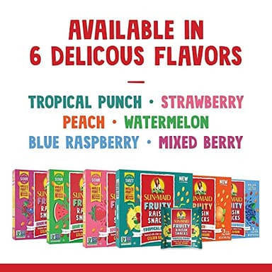 Sun-Maid Sour Strawberry Fruity Raisin Snacks - (200 Pack) 1.33 oz Pouches - Sour Strawberry Raisins - Dried Fruit Snack for Lunches and Snacks - Image 6