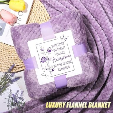 Birthday Gifts for Women Self Care Gifts Get Well Soon Gifts, Lavender Relaxing Spa Gifts Basket Care Package w/ Flannel Blanket 40 OZ Tumbler, Christmas Gifts for Mom Wife Grandma Friends Sisters Her - Image 3