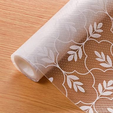 Cooyes Shelf Drawer and Cabinet Liner, Washable Oil-Proof Shelf Liners for Kitchen Cabinets, Shelves, Refrigerator, Non-Adhesive Drawers Mats(Transparent, 11.8 x 118 Inch) - Image 1