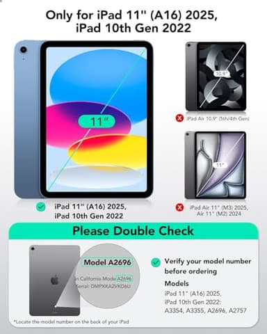 ESR 2 Pack Armorite Screen Protector for iPad A16 11th/10th Generation (11 Inch/10.9, 2025/2022), 9H Hardness Tempered Glass Film with UltraFit Tray, Military Grade, HD Clarity, Dust & Bubble Free - Image 2