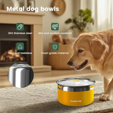 Gardner Pet Dog Bowls 1 Gallon (3.85L) Stainless Steel No Spill Dog Water Bowl, Slow Water Feeder Metal Bowls, Spill Proof Water Dispenser for Large Dogs, Promotes Healthy Hydration(Orange) - Image 5