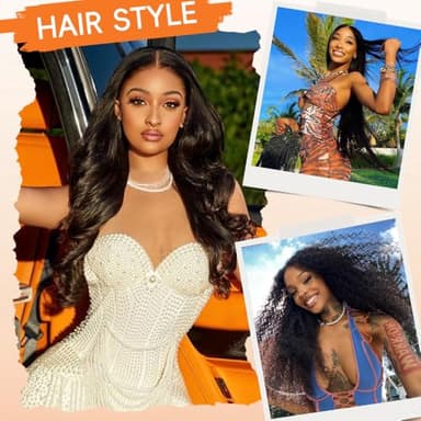 YetFree 28 Inch Body Wave Lace Front Wigs Human Hair Pre Plucked 13x6 HD Lace Frontal Wigs Brazilian Virgin Human Hair 200 Density Glueless Body Wave wig with Baby Hair Natural Black - Image 2