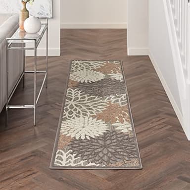 Nourison Aloha Indoor/Outdoor Area Rug 2'3" x 8', Natural, Runner Tropical Botanical Easy-Cleaning Non Shedding Bed Room Living Room Dining Room Deck Backyard Patio - Image 4