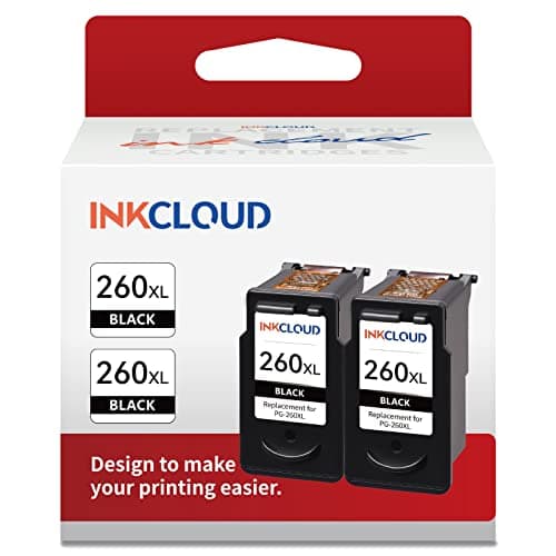 INKCLOUD Compatible Black Ink Cartridges Replacement for Canon 260XL PG-260 XL for PIXMA TS5320 TS6420 TR7020 TR7020a TS6420a All in One Wireless Printer (Black, 2-Pack) - Image 1