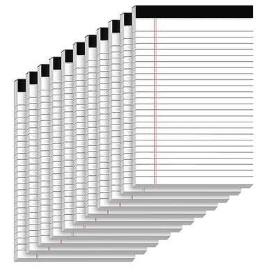 10 Pack of Legal Pad Writing Pads 5" x 8" Notepad 80gsm Recycled Paper Small Legal Pads 25 Lines Note Pads Perforated Legal Pads 30 Sheets Double-Sided Printing Legal Pads for School, College, Office - Image 1