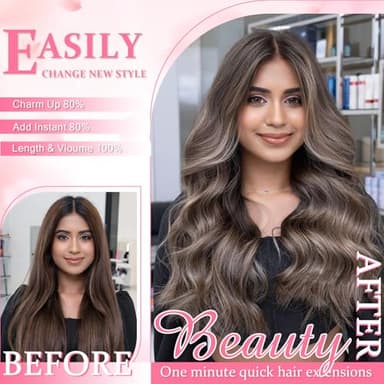 Aison Dark Brown Clip in Hair Extensions Real Human Hair 18inch 70G Remy Seamless Human Hair Clip in for Women 7pcs 16clips - Image 8