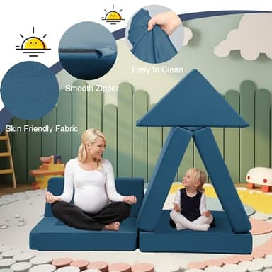 Edbuosy 22Pcs Modular Kids Play Couch - Kids Couch for Playroom Bedroom Living Rooms Toddler Sofa for Inspiring Child Creativity，Children Convertible Foam Sofa - Image 6