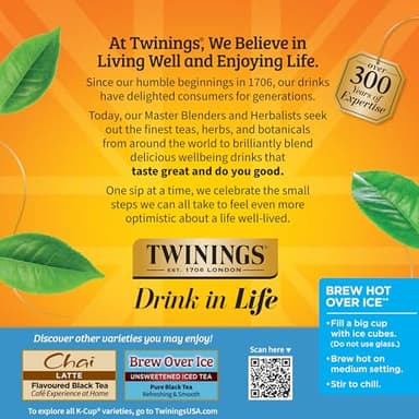 Twinings Brew Over Ice Unsweetened Peach Black Iced Tea 72 K-Cup Pods for Keurig, 12 Count (Pack of 6), Caffeinated - Image 4