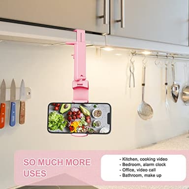 Perilogics Airplane Phone Holder Mount Universal in Flight Hands Free Viewing with Multi-Directional Dual 360 Degree Rotation (Black/Pink) - Image 4
